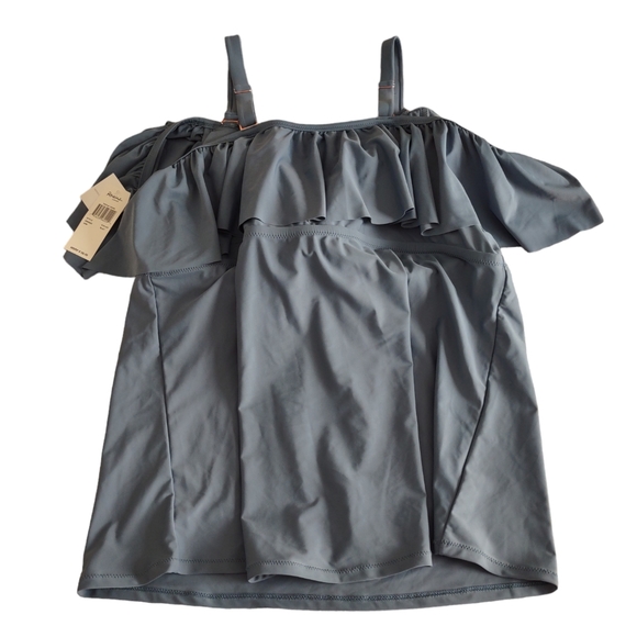 NWT Raisins Curve Size 24W Blue Tortuga Tankini Swim Top - Picture 2 of 10